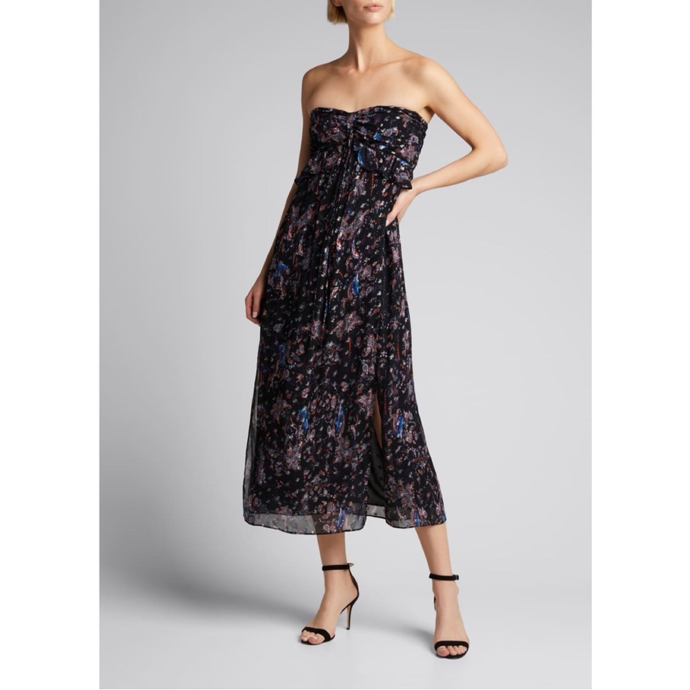NWOT IRO Paris Somov Paisley Lurex Jacquard Halter Midi Dress size 4